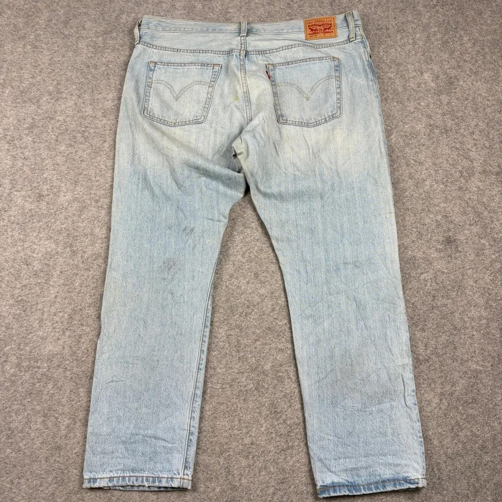 Levi's‎ 501 Jeans Mens 36x30 Light Wash Distressed Button Fly Denim Pants Ripped